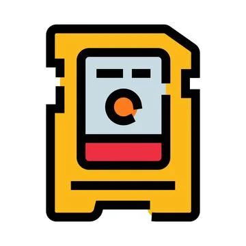 Digital memory card icon storing important data Stock Illustration