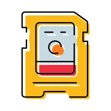 Digital memory card storing data and information access Stock Illustration
