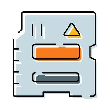 Digital memory card storing important data information Illustrazione stock