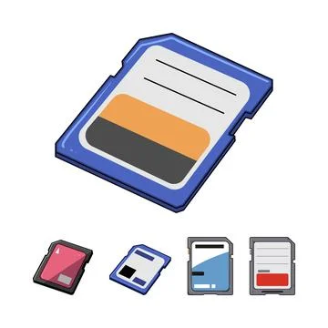 Digital memory cards storing important electronic data Stock Illustration