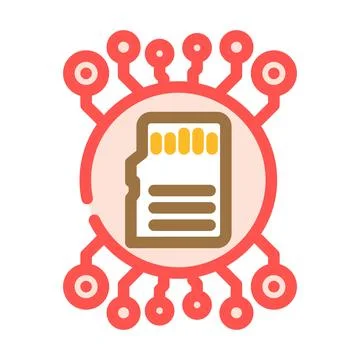 Digital memory color icon vector illustration Illustrazione stock
