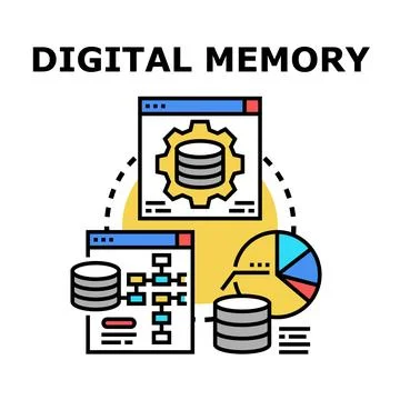 Digital memory concept for data storage and analysis Stock-Illustration