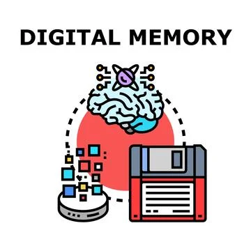 Digital memory concept evolving storage technology and artificial intelligenc Stock-Illustration