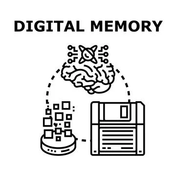 Digital memory concept evolving storage technology and artificial intelligenc イラスト素材