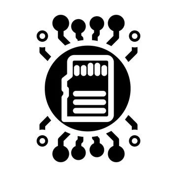 Digital memory glyph icon vector illustration Illustrazione stock