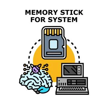 Digital memory hardware and artificial intelligence system concept 스톡 일러스트