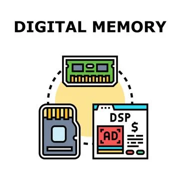 Digital memory hardware and online data storing concepts Stock Illustration