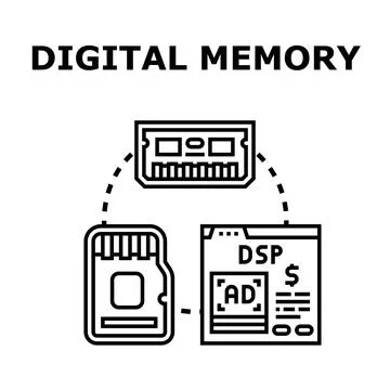 Digital memory hardware and online data storing concepts Stock Illustration
