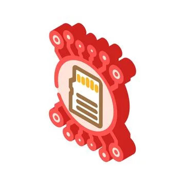 Digital memory isometric icon vector illustration Stock Illustration