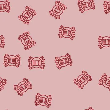 Digital memory line vector seamless pattern Illustrazione stock