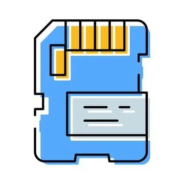 Digital memory storage data card icon concept Stock Illustration