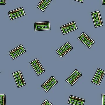 Digital memory vector seamless pattern Stock Illustration