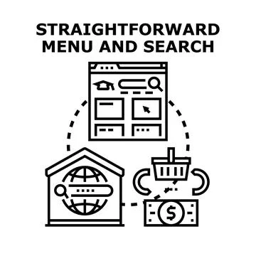 Digital menu and web search for online services 스톡 일러스트