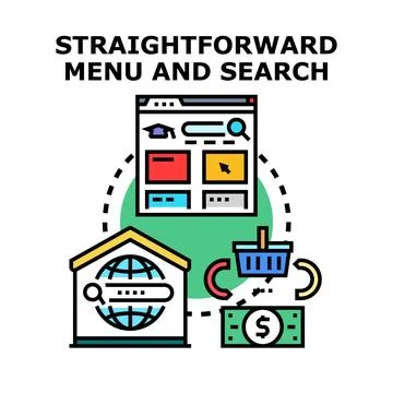 Digital menu and web search for online services Stock Illustration