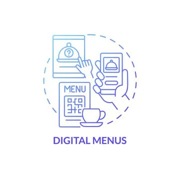 Digital menus blue gradient concept icon イラスト素材