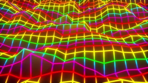 Digital mesh waves abstract background. Video stock 153175395