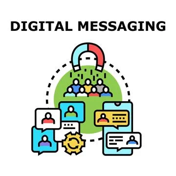 Digital messaging attracting online audience communication Ilustración de archivo
