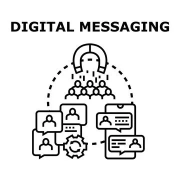 Digital messaging attracting online audience communication Ilustración de archivo