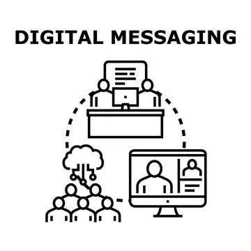 Digital messaging online communication and global network concept Stock Illustration