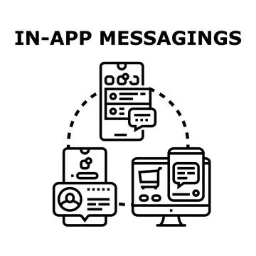 Digital messaging user interface on multiple devices Stock Illustration