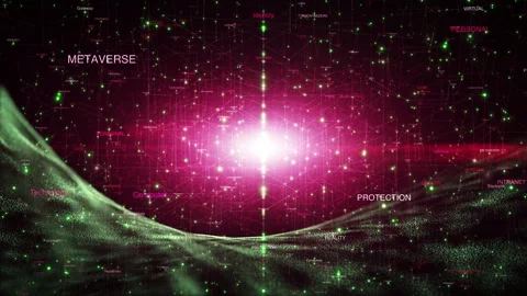 Digital metaverse cyberspace word cloud animation background Stock Footage 337738278