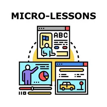 Digital micro lessons for online education and skill development Stock Illustration