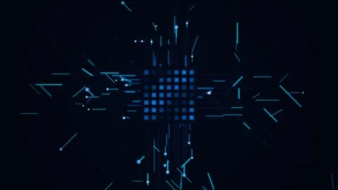 Digital Microchip Data Flow Network Technology Background Stock Footage 345422239