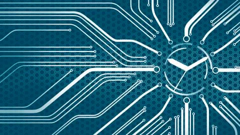 Digital Microcircuit Clock Stock Illustration