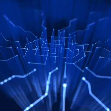 Digital microcircuit graphic background 库存插图