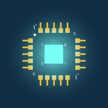 Digital microcircuit 库存插图