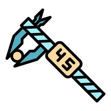 Digital micrometer build icon vector flat Stock Illustration