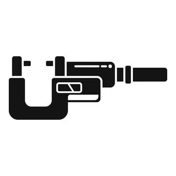 Digital micrometer caliper icon simple vector. Machining tool Stock Illustration