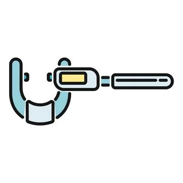 Digital micrometer caliper measuring precision engineering tool Stock Illustration