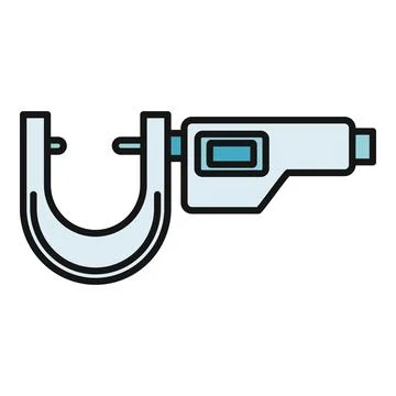 Digital micrometer caliper tool for precise measurement Stock Illustration