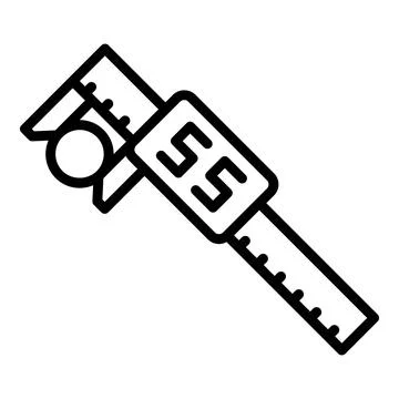 Digital micrometer construction icon, outline style Stock Illustration