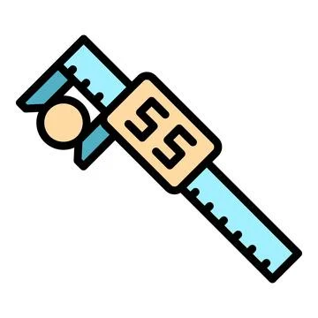 Digital micrometer construction icon vector flat Stock Illustration