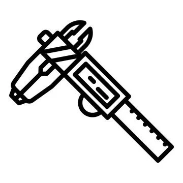 Digital micrometer control icon, outline style Stock Illustration