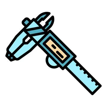 Digital micrometer control icon vector flat Stock Illustration