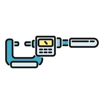 Digital micrometer creating precise measurements and engineering accuracy Stock Illustration