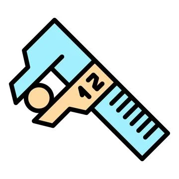 Digital micrometer device icon vector flat Illustrazione stock