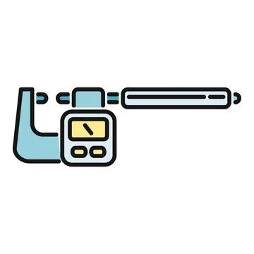 Digital micrometer device measuring precision and accuracy concept Stock Illustration
