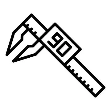 Digital micrometer display icon, outline style Stock Illustration