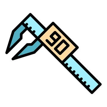 Digital micrometer display icon vector flat Stock Illustration