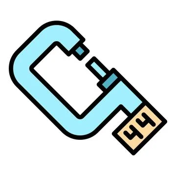 Digital micrometer electronic icon vector flat Illustrazione stock