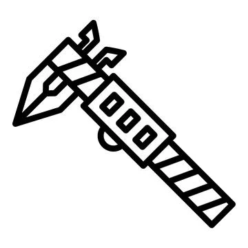 Digital micrometer engineer icon, outline style Stock Illustration