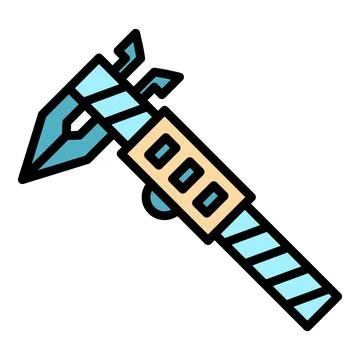 Digital micrometer engineer icon vector flat Stock Illustration