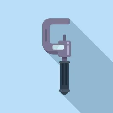 Digital micrometer equipment icon flat vector. High calibrated Stock Illustration