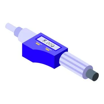 Digital micrometer equipment icon isometric vector. Ruler gauge Stock Illustration