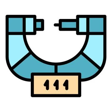 Digital micrometer equipment icon vector flat Stock Illustration