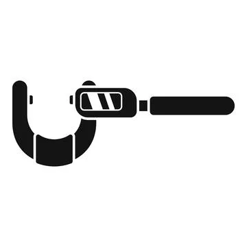 Digital micrometer gauge icon simple vector. Vernier scale object Stock Illustration